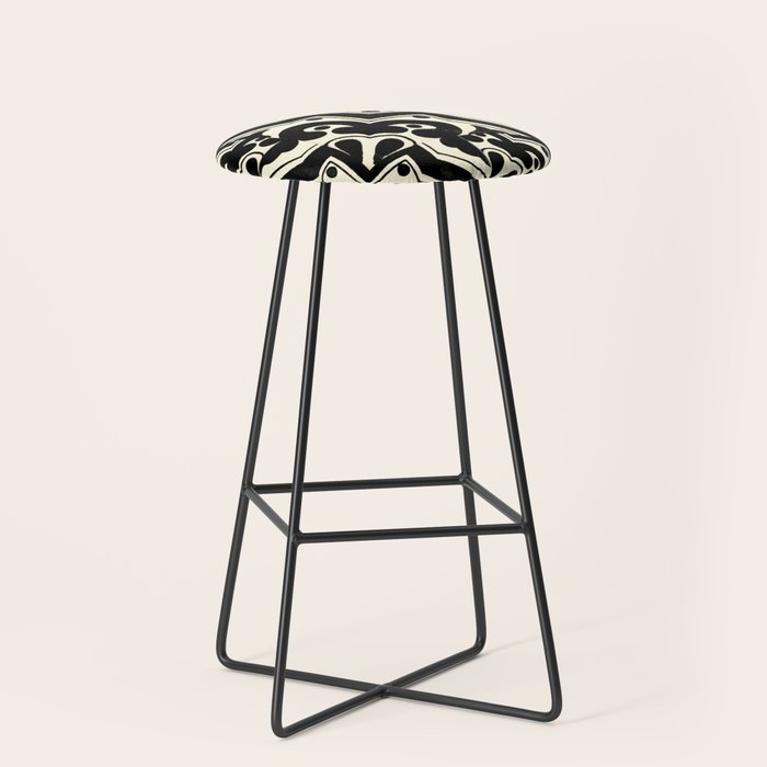 talavera mexican tile in black and white Stool Gallery Image 1