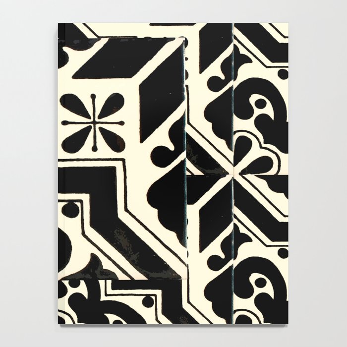 talavera mexican tile in black and white Notebook Gallery Image 4