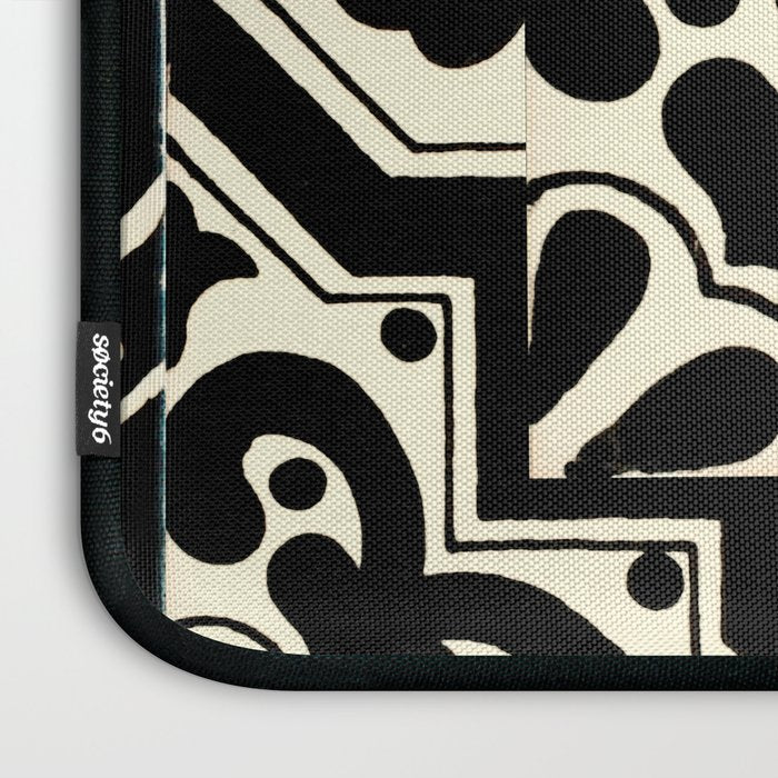 talavera mexican tile in black and white Laptop Sleeve Gallery Image 3