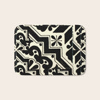 talavera mexican tile in black and white Bath Mat Gallery Image 1