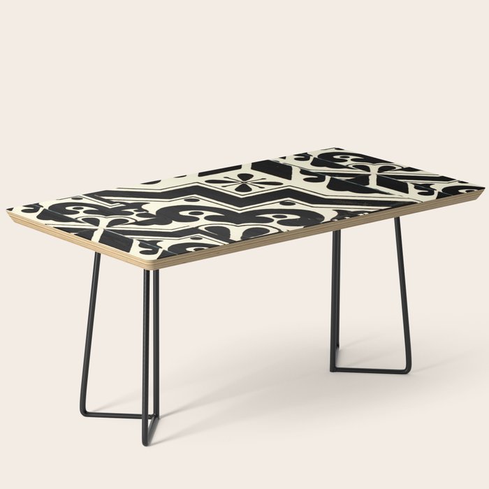 talavera mexican tile in black and white Coffee Table Gallery Image 1