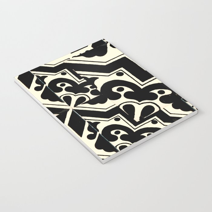 talavera mexican tile in black and white Notebook Gallery Image 3