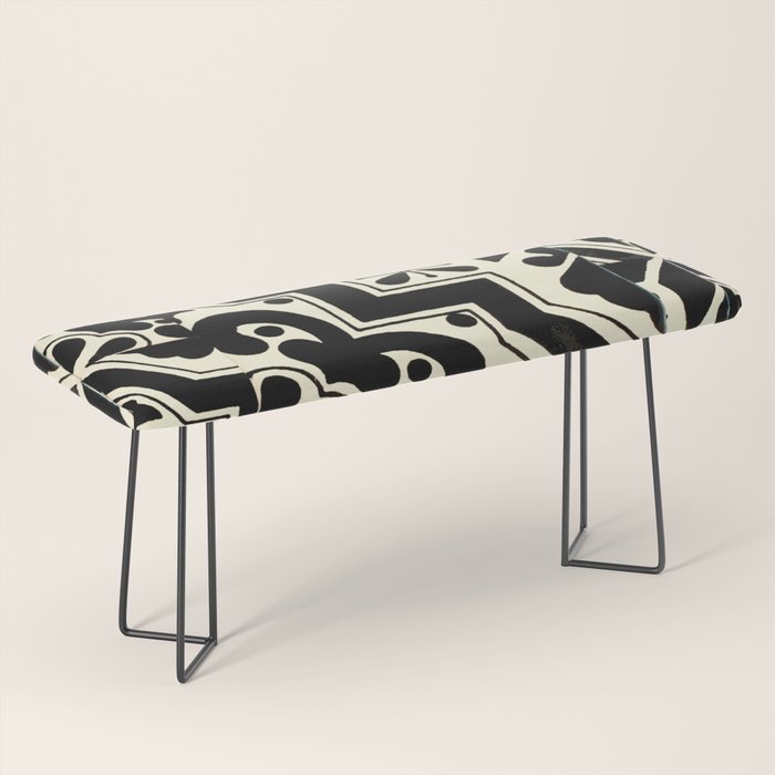 talavera mexican tile in black and white Bench Gallery Image 1