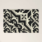 talavera mexican tile in black and white Welcome Mat Gallery Image 1