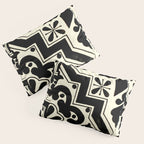 talavera mexican tile in black and white Pillow Sham Gallery Image 3