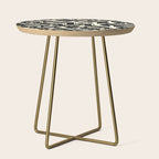 talavera mexican tile in black and white Side Table Gallery Image 1