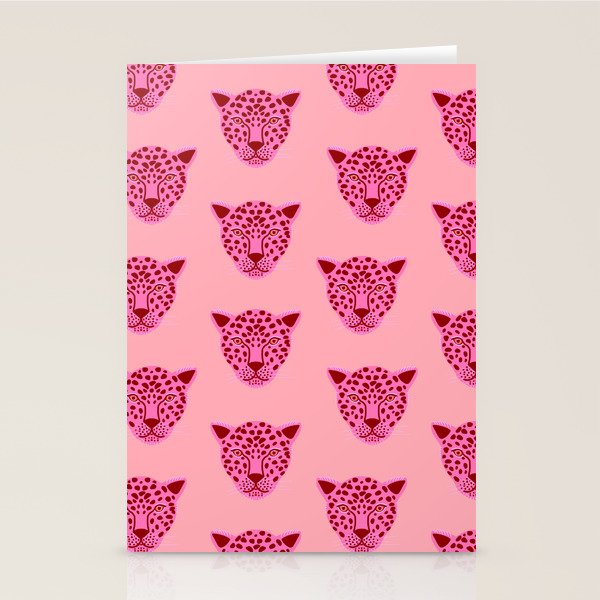 Cheetah -Animal Print Pink Stationery Card Gallery Image 2
