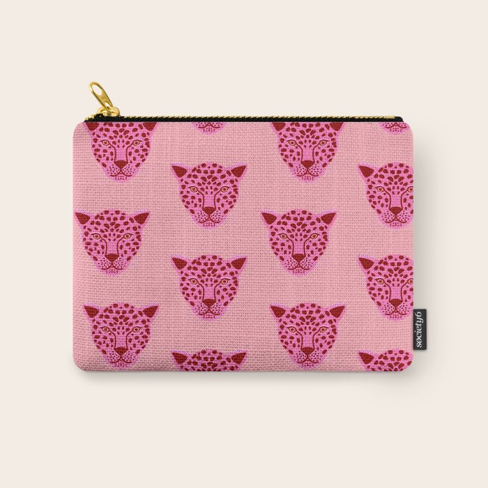 Cheetah -Animal Print Pink Carry All Pouch Gallery Image 1