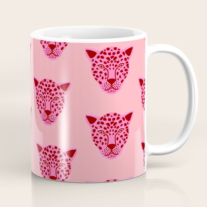 Cheetah -Animal Print Pink Coffee Mug Gallery Image 1