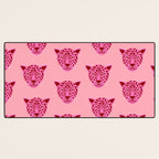 Cheetah -Animal Print Pink Desk Mat Gallery Image 3
