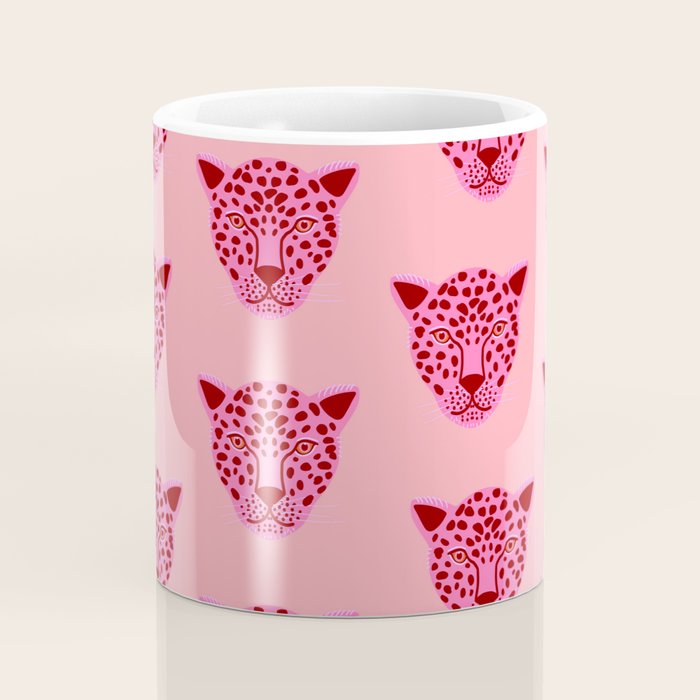 Cheetah -Animal Print Pink Coffee Mug Gallery Image 4