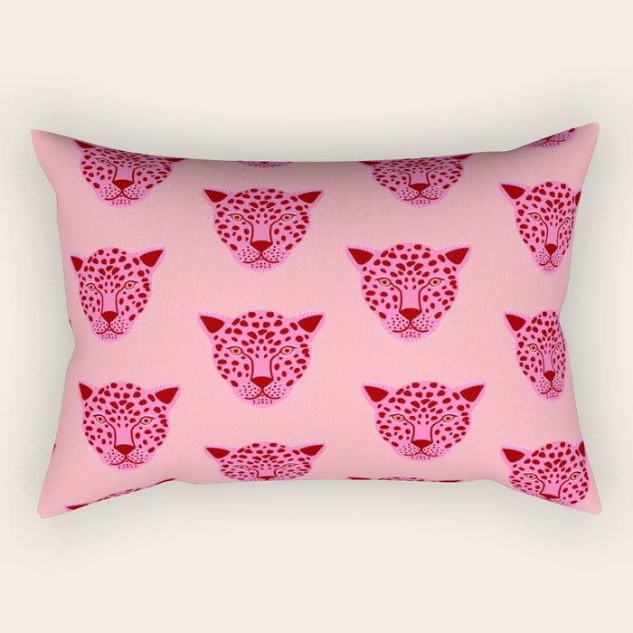 Cheetah -Animal Print Pink Rectangular Pillow Gallery Image 2