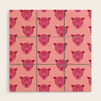 Cheetah -Animal Print Pink Wood Wall Art Gallery Image 1