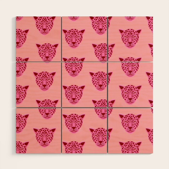 Cheetah -Animal Print Pink Wood Wall Art Gallery Image 1