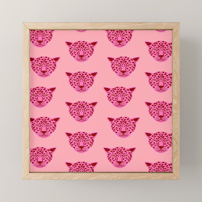Cheetah -Animal Print Pink Mini Art Print Gallery Image 1