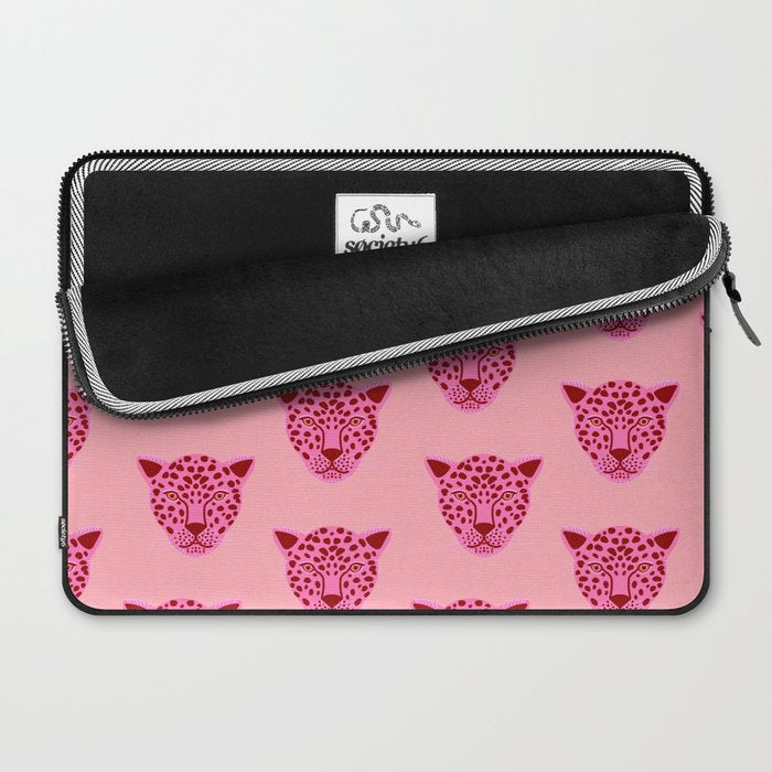 Cheetah -Animal Print Pink Laptop Sleeve Gallery Image 2