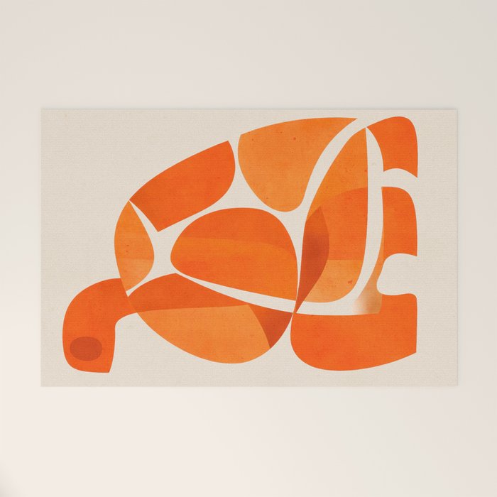 Abstract Turtle in Orange Welcome Mat Gallery Image 1