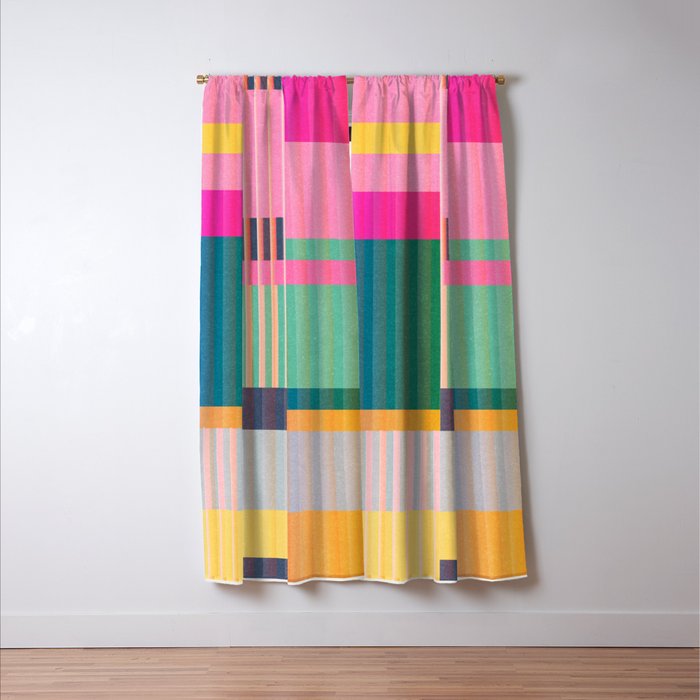 Colorful Geometric Abstract Art 22 Window Curtain Gallery Image 3