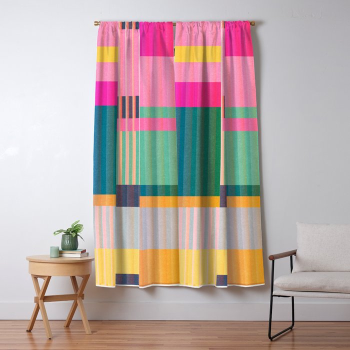 Colorful Geometric Abstract Art 22 Window Curtain Gallery Image 5