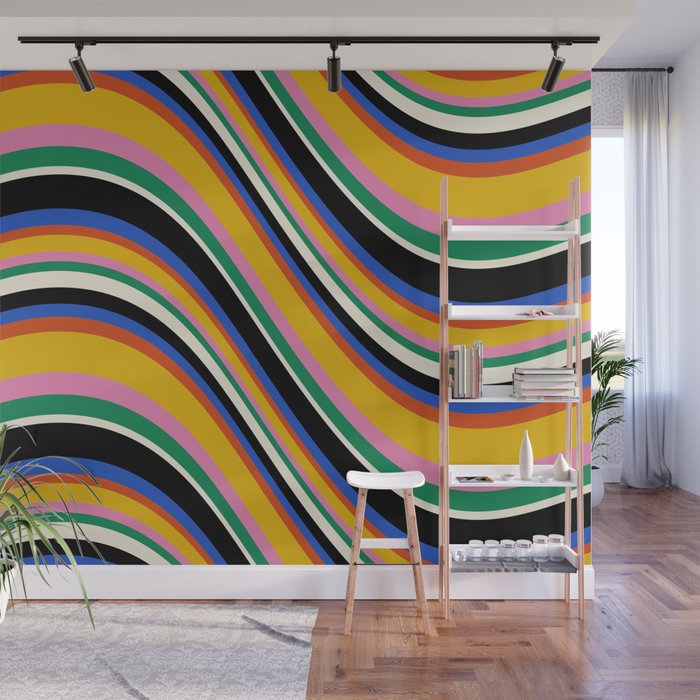 Wavy Stripes XIII - Bold Retro Wall Mural Gallery Image 1