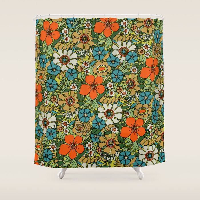 70s Plate Shower Curtain Gallery Image 1
