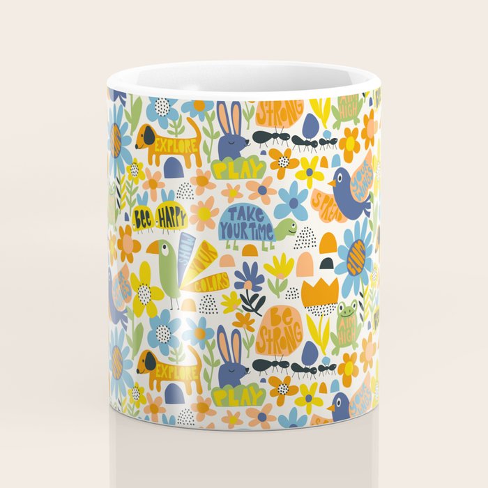 Playful Meadow Cute Animals with Motivational Affirmations - Great Outdoors Coffee Mug Gallery Image 4