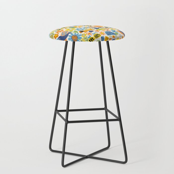 Playful Meadow Cute Animals with Motivational Affirmations - Great Outdoors Stool Gallery Image 1