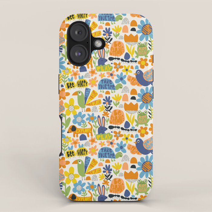 Playful Meadow Cute Animals with Motivational Affirmations - Great Outdoors iPhone Case Gallery Image 1