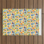 Playful Meadow Cute Animals with Motivational Affirmations - Great Outdoors Outdoor Rug Gallery Image 1