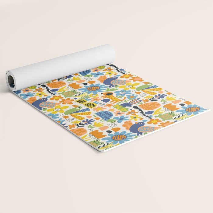 Playful Meadow Cute Animals with Motivational Affirmations - Great Outdoors Yoga Mat Gallery Image 2