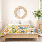 Playful Meadow Cute Animals with Motivational Affirmations - Great Outdoors Duvet Cover Gallery Image 3