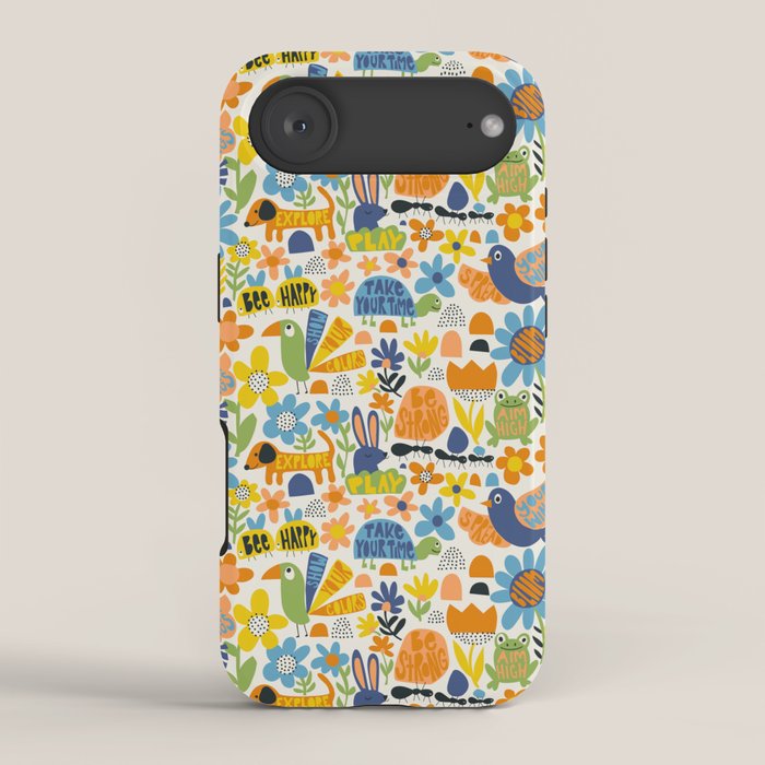 Playful Meadow Cute Animals with Motivational Affirmations - Great Outdoors iPhone Case Gallery Image 2