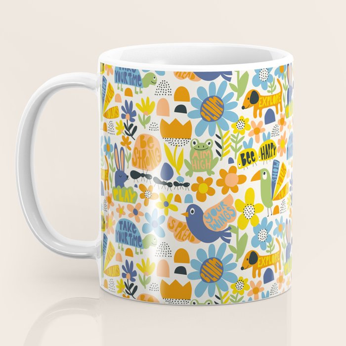 Playful Meadow Cute Animals with Motivational Affirmations - Great Outdoors Coffee Mug Gallery Image 3