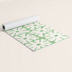 Mid-Century Flowers in Green & White Yoga Mat Gallery Image 2