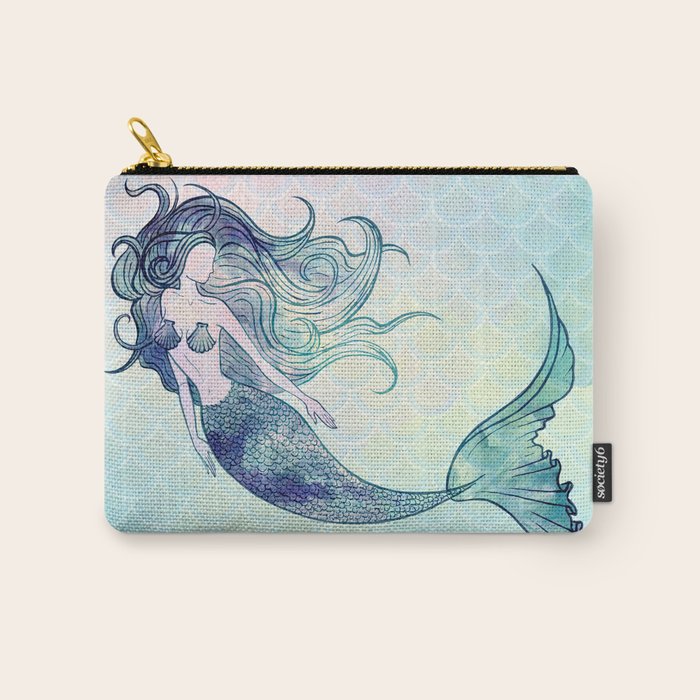 Watercolor Mermaid Carry All Pouch Gallery Image 1