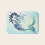 Watercolor Mermaid Bath Mat Gallery Image 1