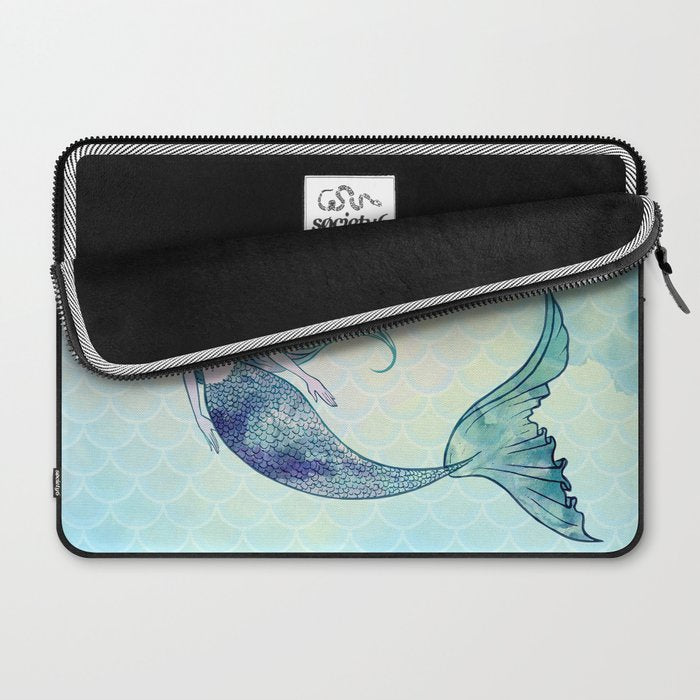 Watercolor Mermaid Laptop Sleeve Gallery Image 2