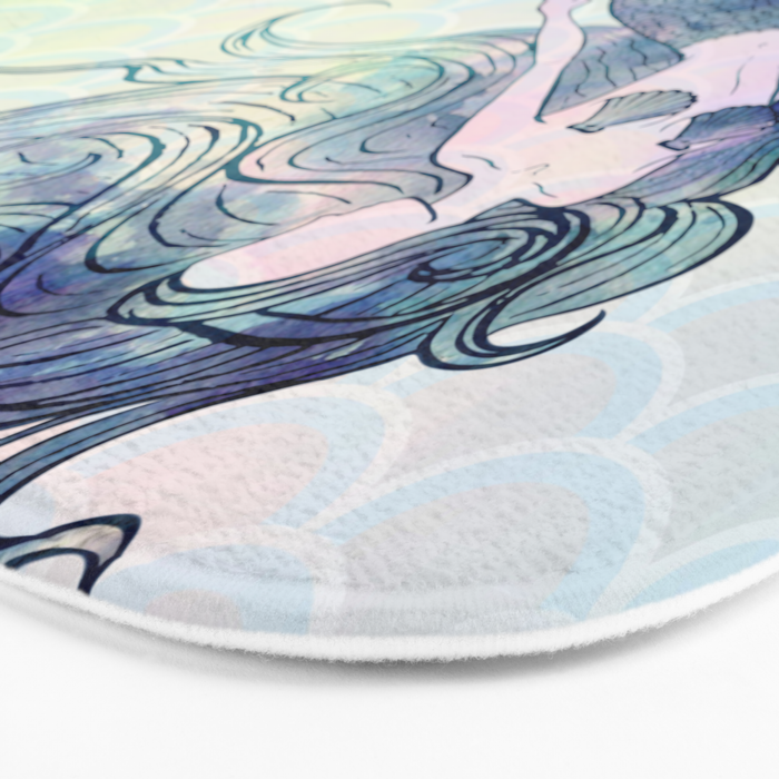 Watercolor Mermaid Bath Mat Gallery Image 3
