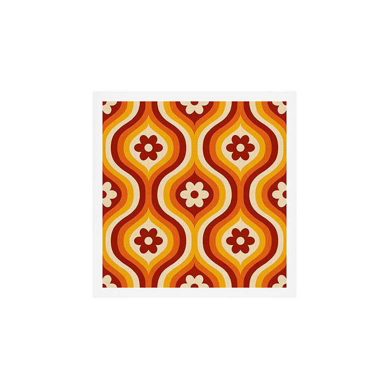 70s Groovy Daisy Ovals Pattern Art Print Gallery Image 1