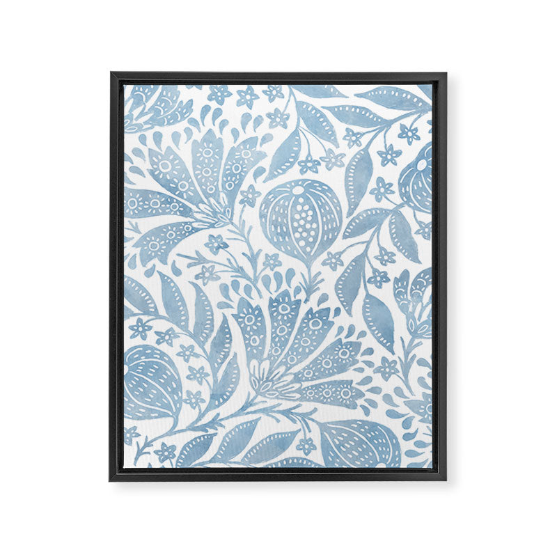 French Country Fig Garden In Blue Framed Canvas Print Gallery Image 8