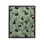 Playful Black And Tan Shiba Inu Pattern Framed Canvas Print Gallery Image 8