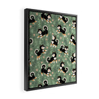 Playful Black And Tan Shiba Inu Pattern Framed Canvas Print Gallery Image 2
