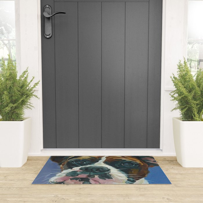 Khloe the Boxer Dog Fine Art Portrait Welcome Mat Gallery Image 3