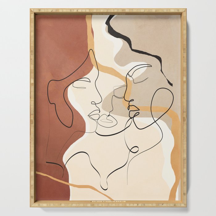 Developed Faces 01 Serving Tray Gallery Image 1