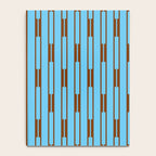  Sky Blue and Chestnut Brown Geometric Minimalist Geo Chain Vertical Stripe Pattern Notebook Gallery Image 4