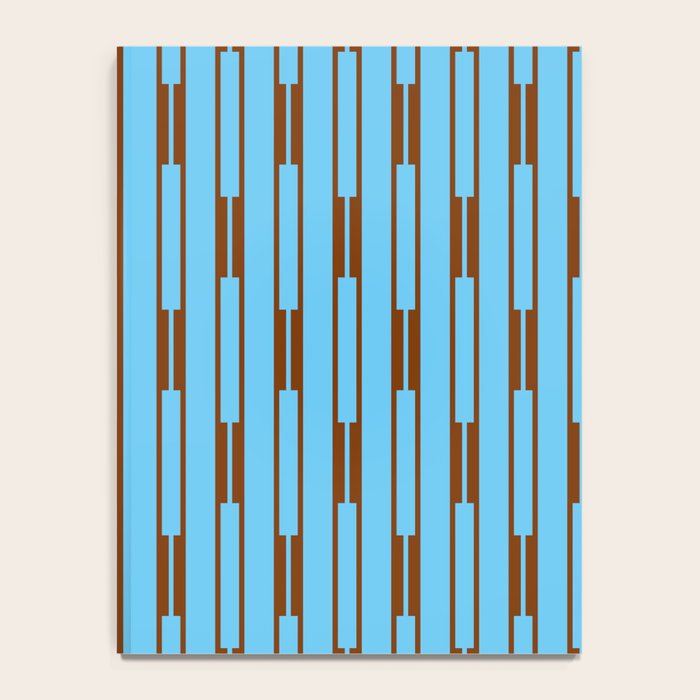  Sky Blue and Chestnut Brown Geometric Minimalist Geo Chain Vertical Stripe Pattern Notebook Gallery Image 4