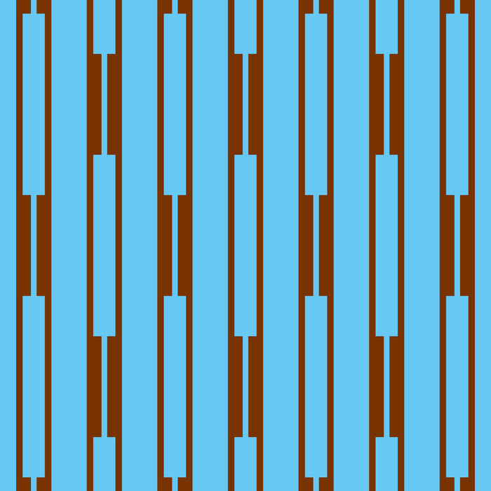  Sky Blue and Chestnut Brown Geometric Minimalist Geo Chain Vertical Stripe Pattern Coffee Mug Gallery Image 2