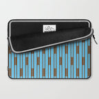  Sky Blue and Chestnut Brown Geometric Minimalist Geo Chain Vertical Stripe Pattern Laptop Sleeve Gallery Image 2