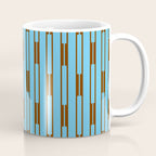  Sky Blue and Chestnut Brown Geometric Minimalist Geo Chain Vertical Stripe Pattern Coffee Mug Gallery Image 1
