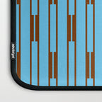  Sky Blue and Chestnut Brown Geometric Minimalist Geo Chain Vertical Stripe Pattern Laptop Sleeve Gallery Image 3